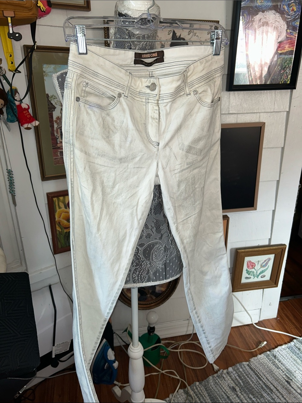 Roberto Cavalli Off-White Skinny Jeans